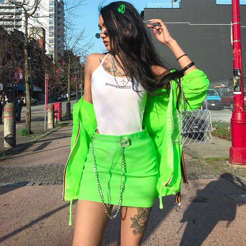 Neon bodycon skirt 2025