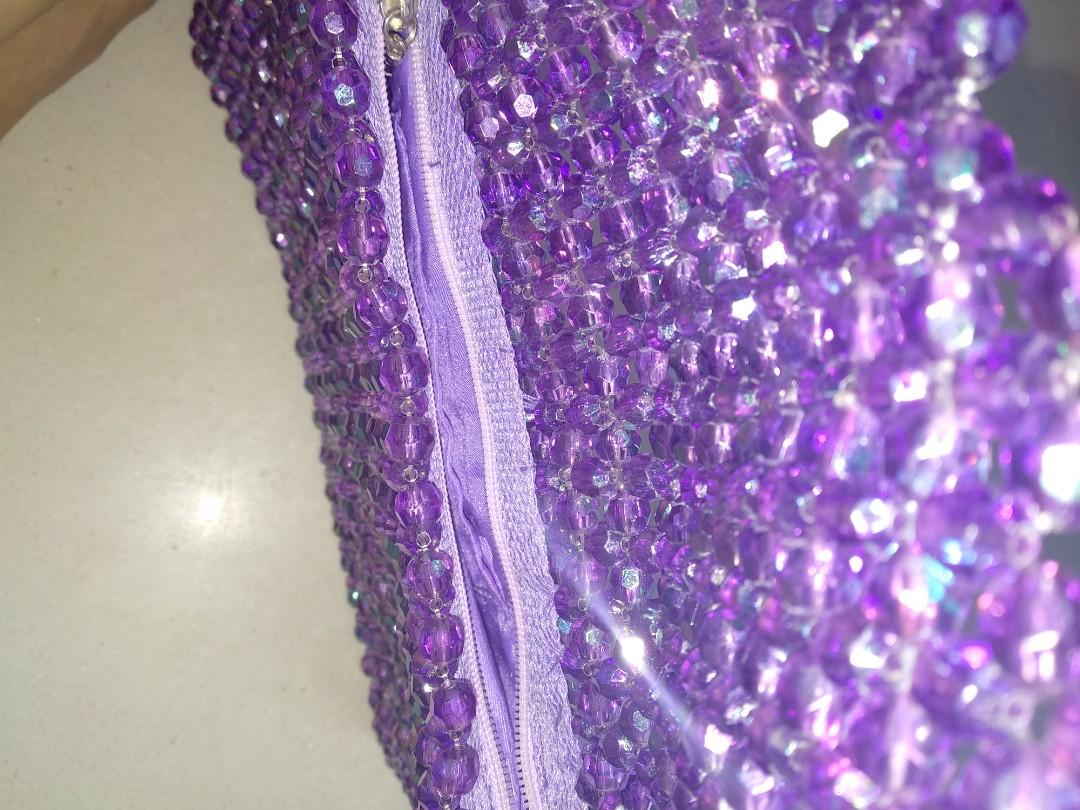 Purple beaded bag Women s Fashion Bags Wallets Cross body