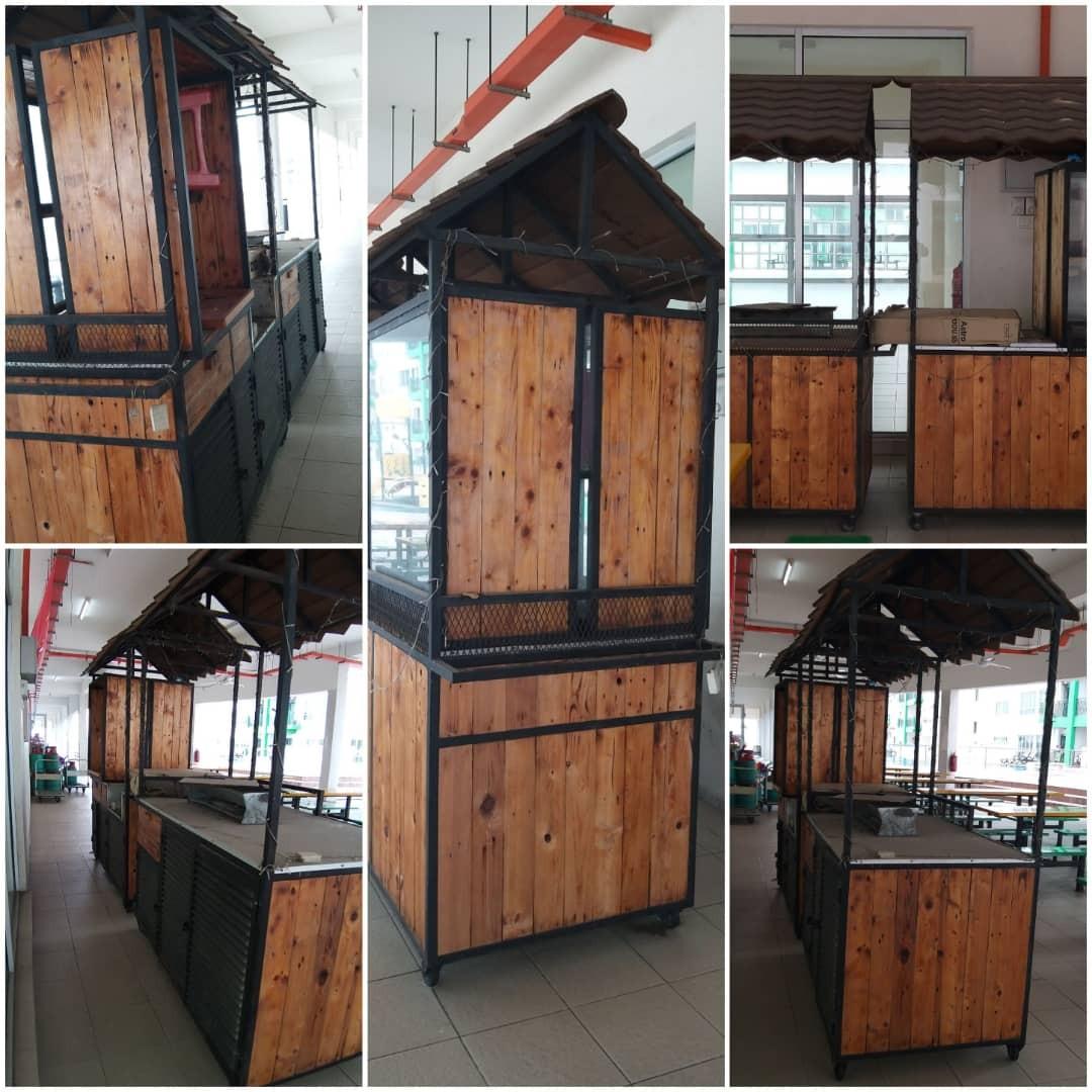 Stall Countet Pallet Pine Wood Mix With Steel Gerai Burger Home Furniture Others On Carousell