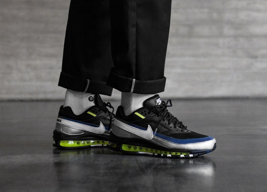 nike air max 97 bw black white & metallic silver