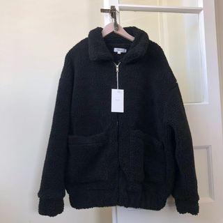Black teddy bear coat jacket