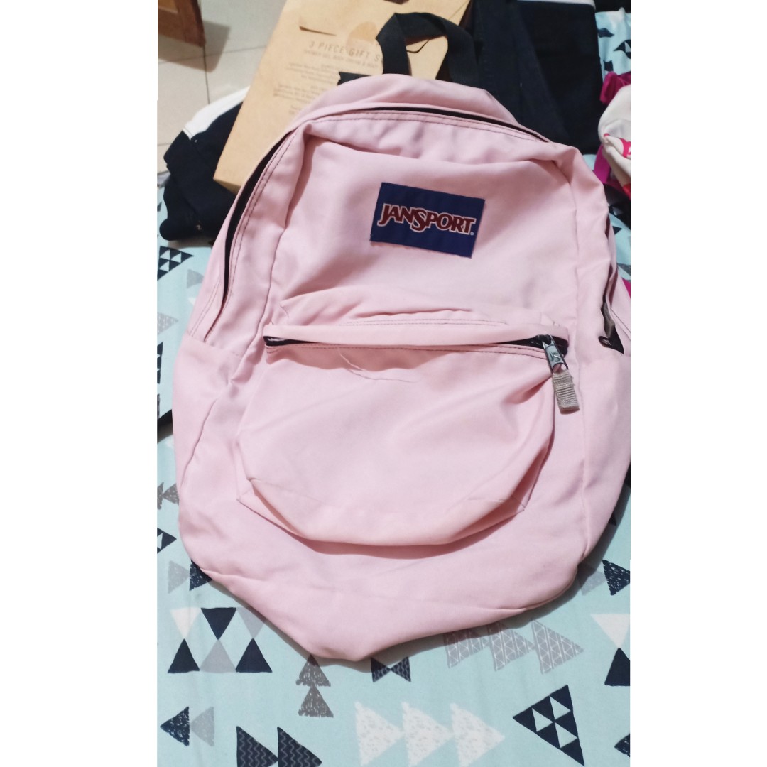 baby pink jansport backpack