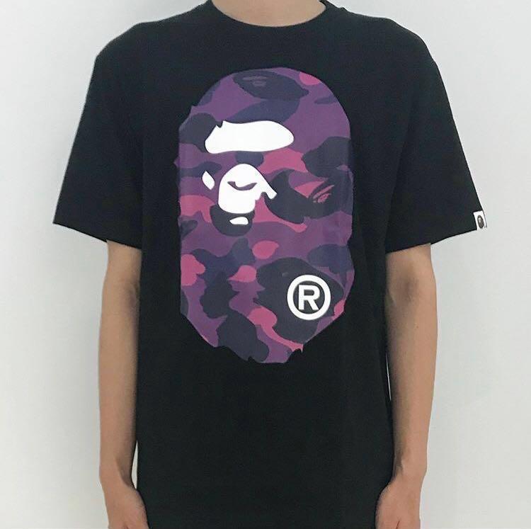 BAPE Color Camo Big Ape Head Tee Black/Red main image 1