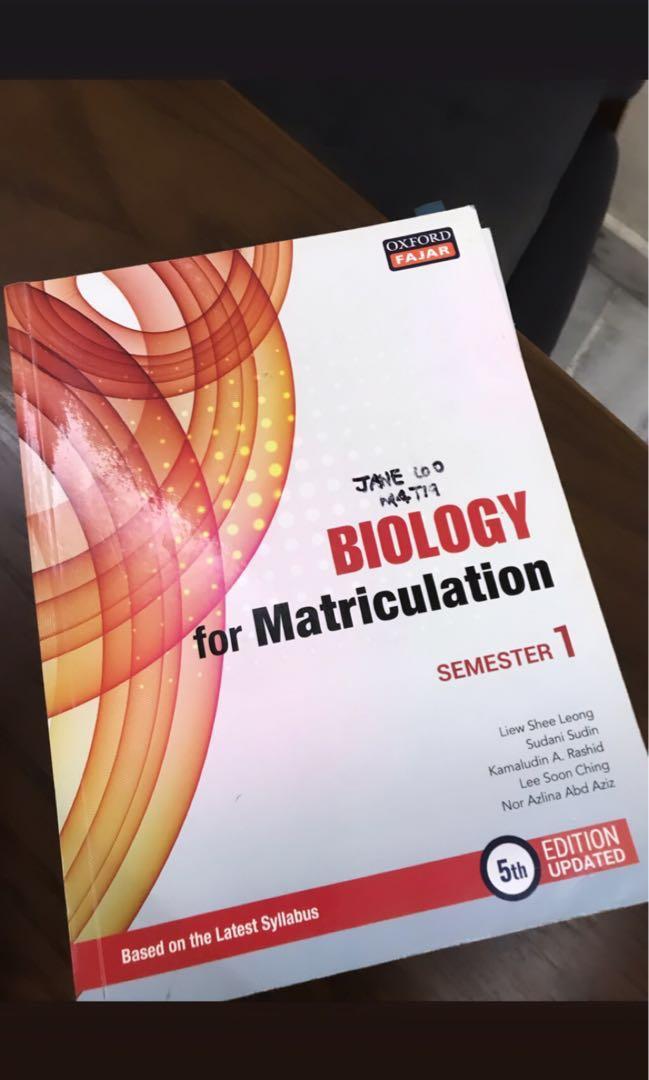 Biology For Matriculation Semester 1 Oxford Fajar Books Stationery Books On Carousell