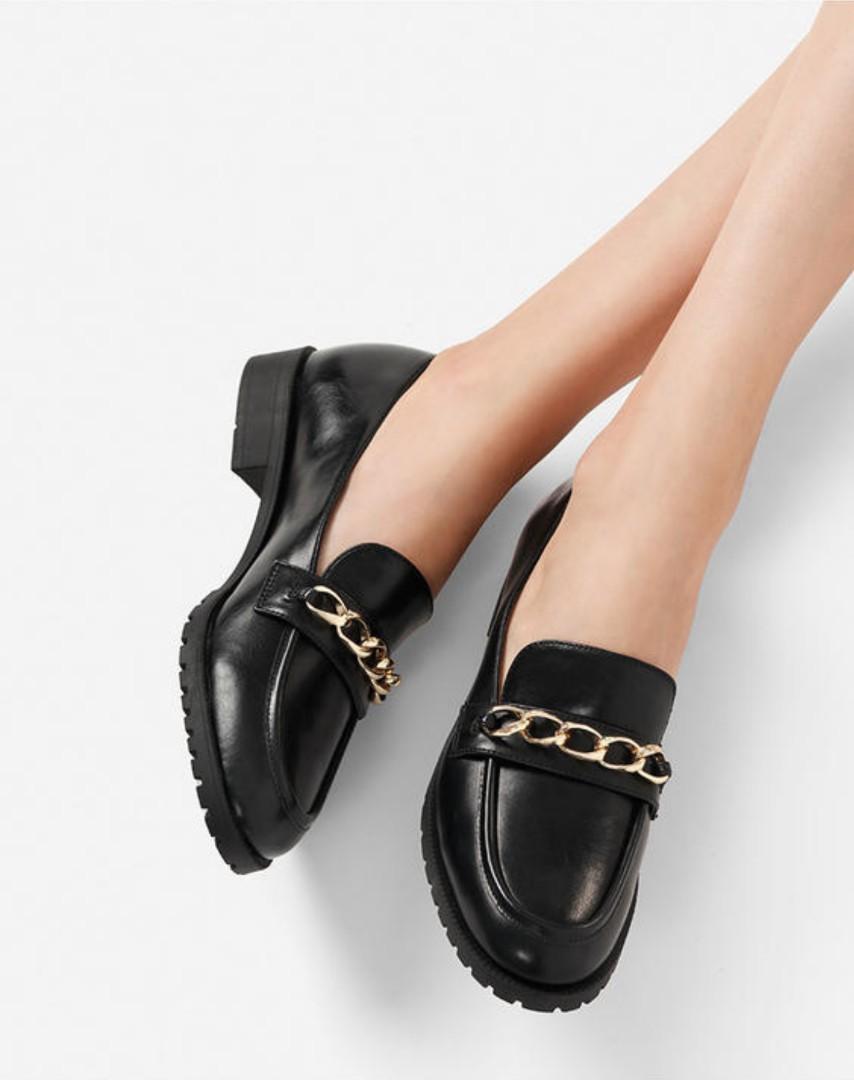 Keith - Black with Gold Chain Loafers 