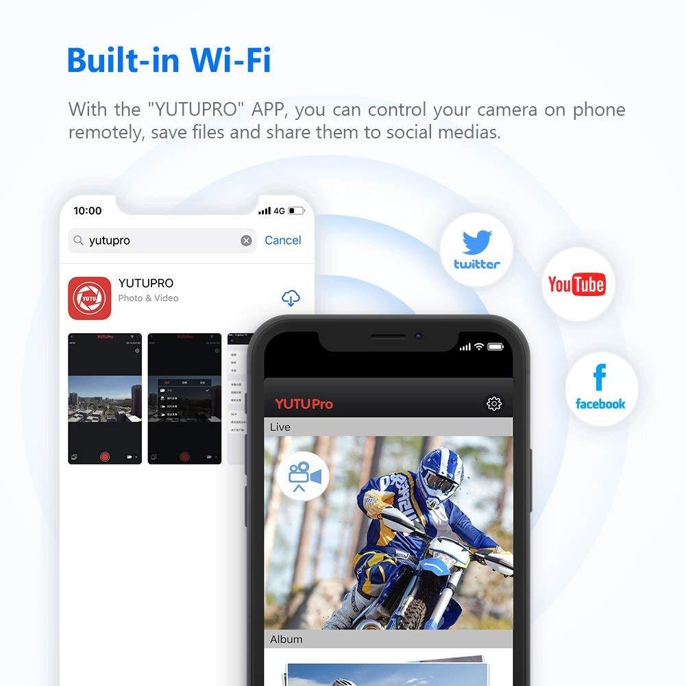 Crosstour CT9500 Action Camera Ultra HD 4K 20MP WiFi Underwater Cam