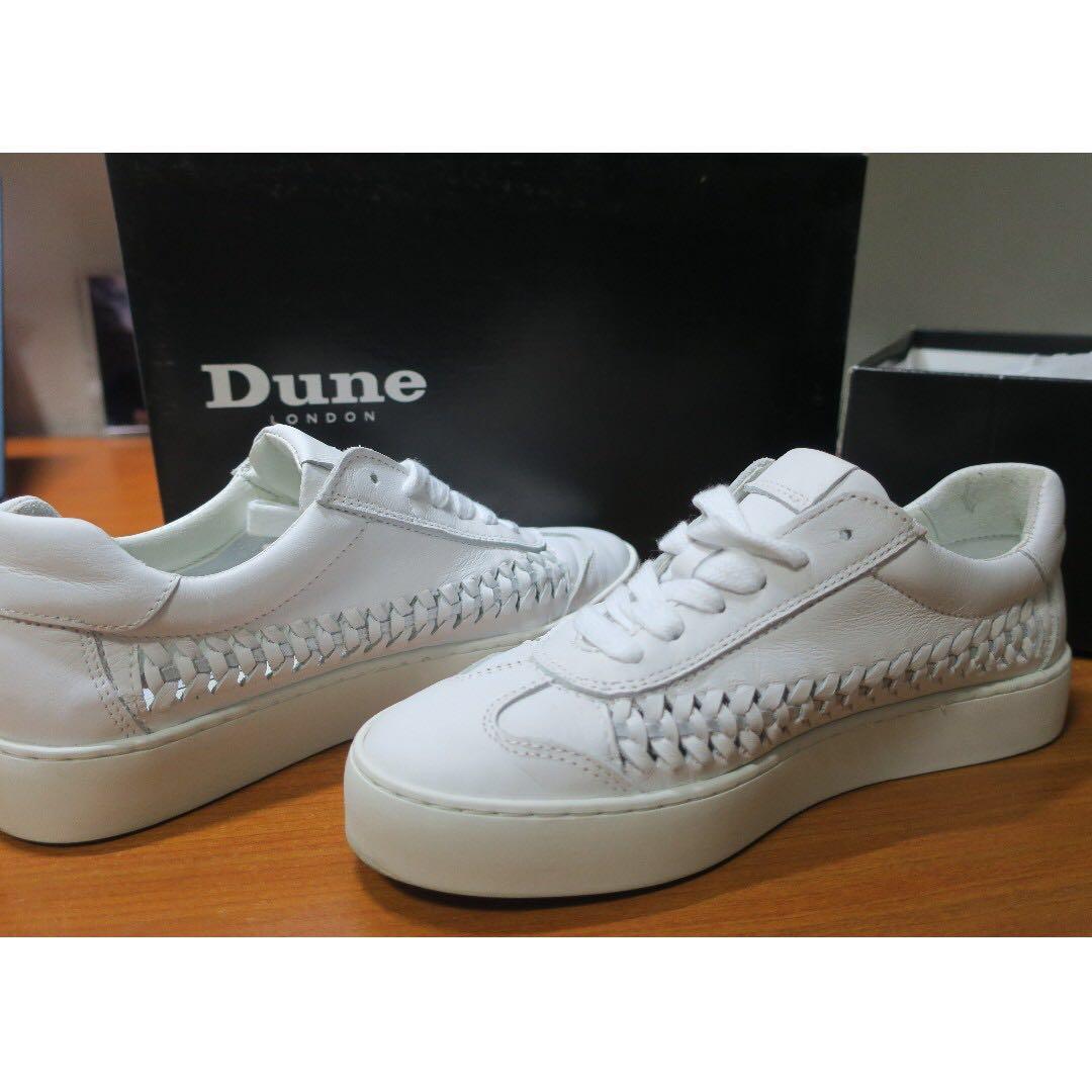 Dune London White Leather Sneakers 