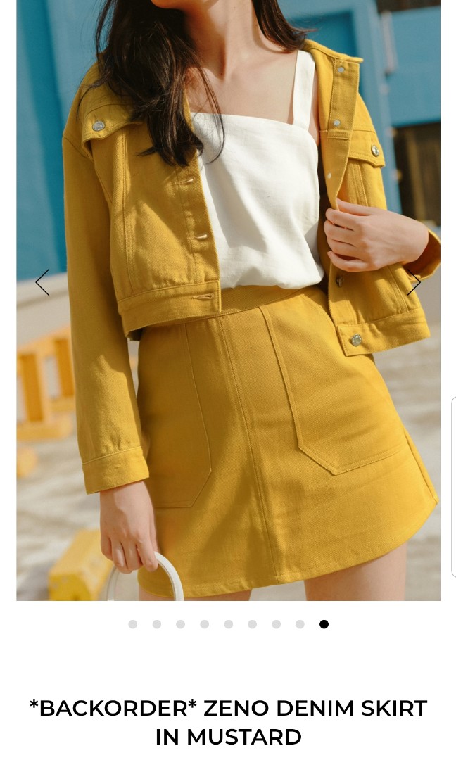Yellow Stretchy Denim Moto Skirt – Skirted Fancy