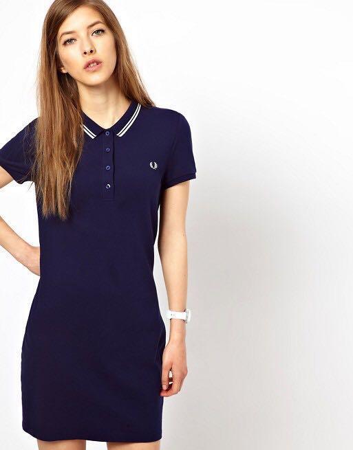 Fred Perry twin tipped polo dress (Navy), 女裝, 連身裙& 套裝, 連身
