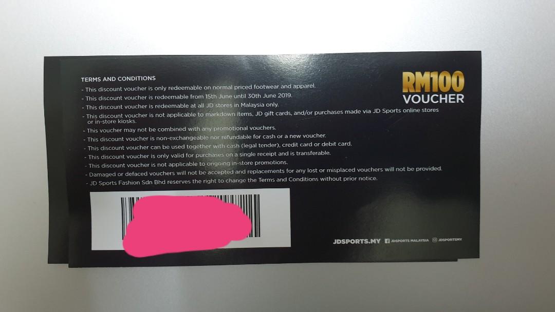 JD Sports RM200 vouchers, Tickets & Vouchers, Vouchers on Carousell