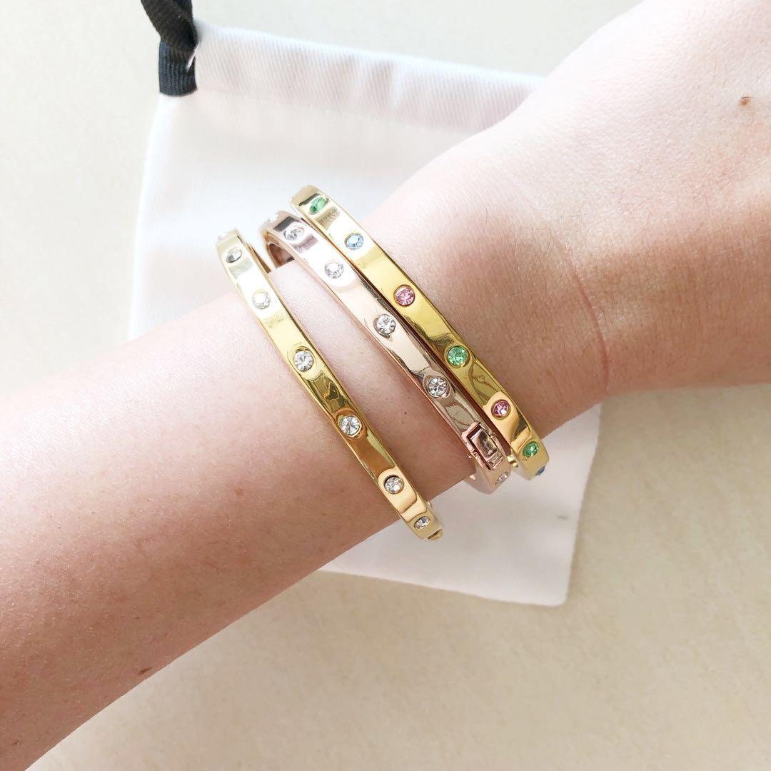 Kate spade store stone hinged bangle