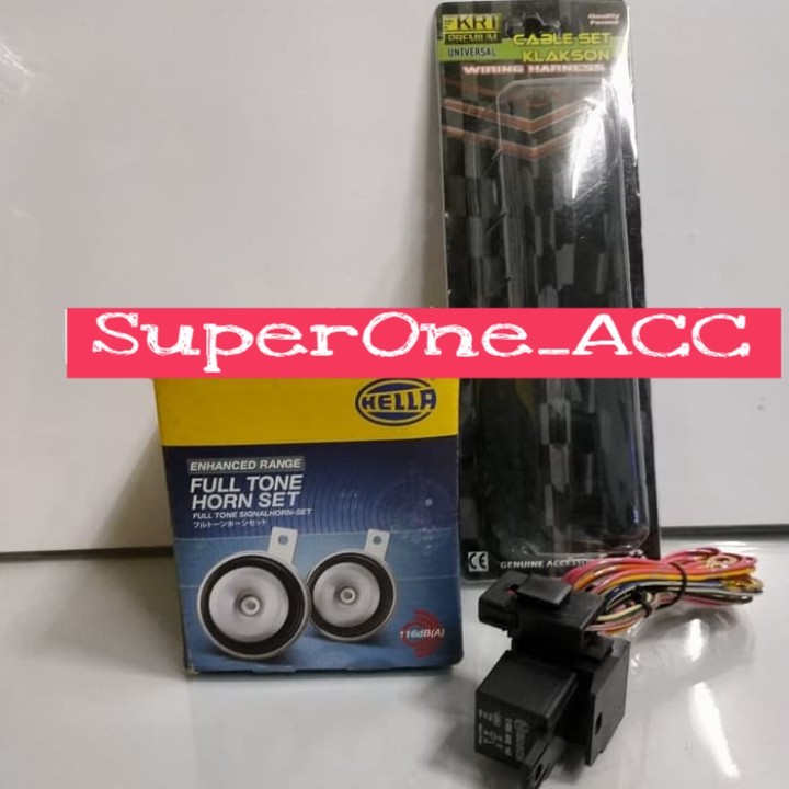 Klakson Hella Disc Full Tone Horn Set 12v Silver Kabel Klakson