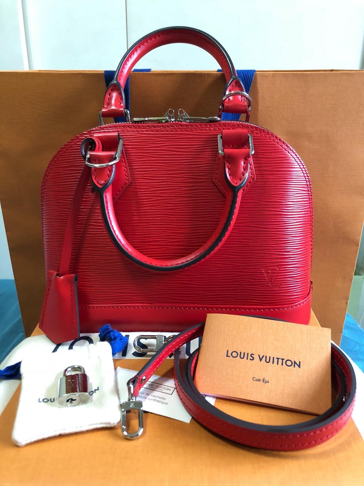 Louis Vuitton Coquelicot Epi Leather Alma BB Bag