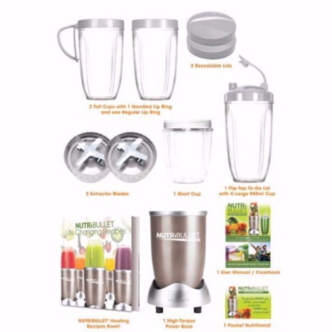 NEW 900W Gold Nutribullet Nutri Bullet PRO 15 piece set with Many English Recipes Juicer blender extractor TV Home Appliances Kitchen Appliances Juicers Blenders Grinders on Carousell