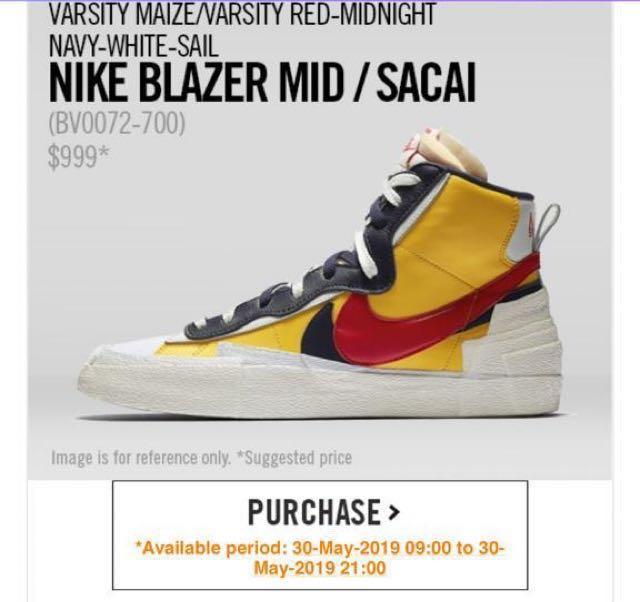 Nike Blazer X Sacai Men Size US 5.5, 男 