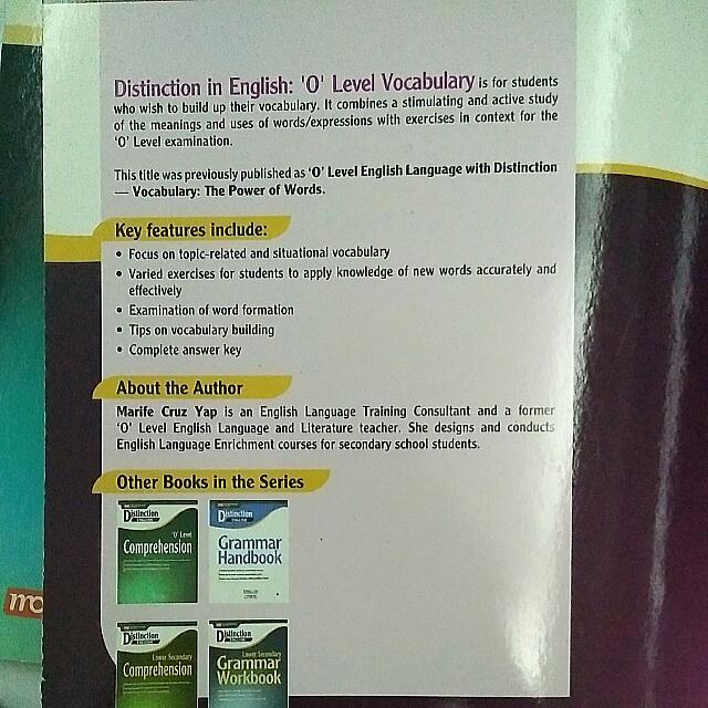 O Level Distinction English Comprehension & Vocabulary, Hobbies & Toys ...