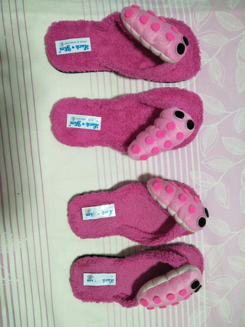 Pink Caterpillar Slippers Set of 2 Women s Fashion Footwear