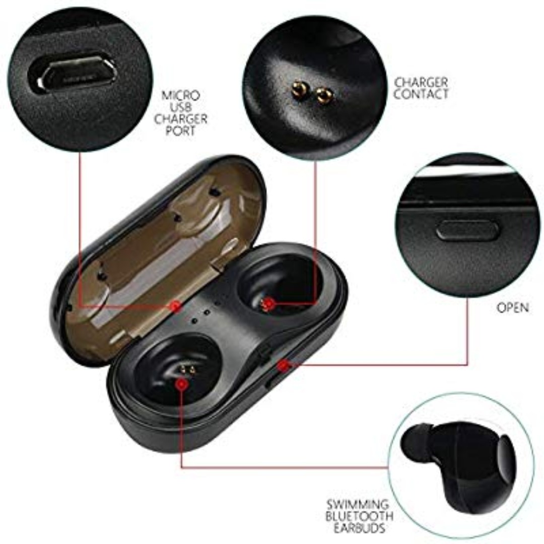 Premium Wireless Earbuds - Built in Mic, Rechargeable case, Waterproof, Universal Bluetooth