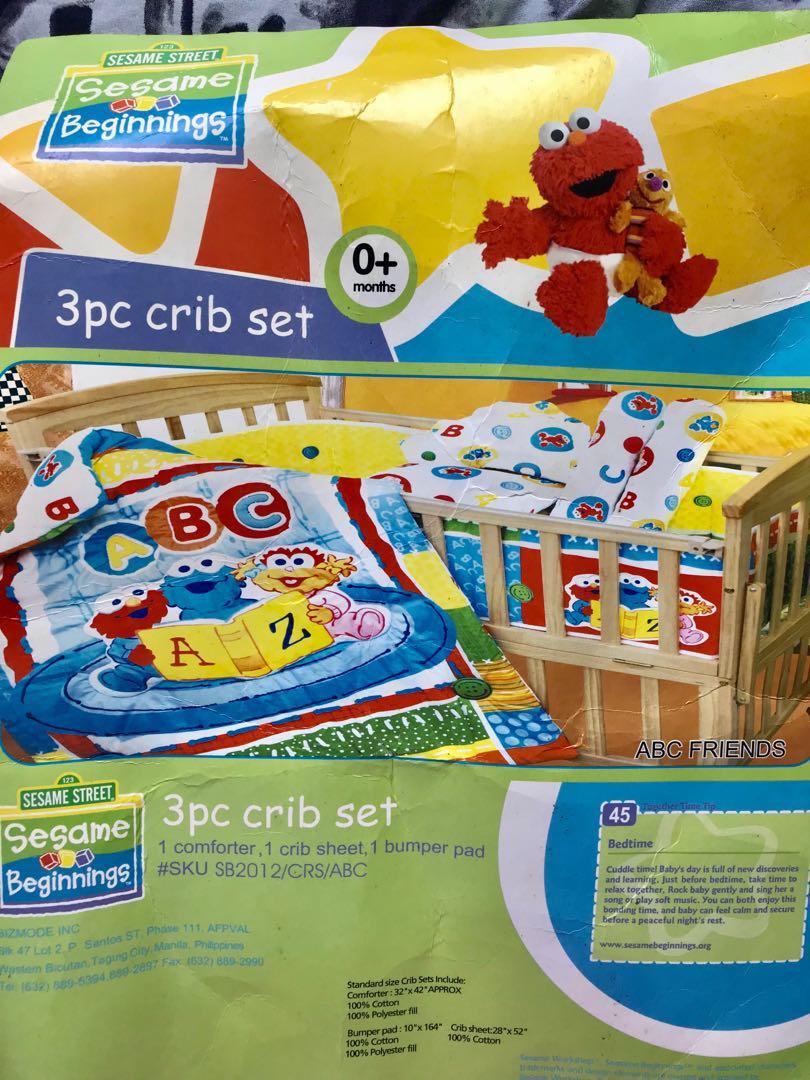Repriced Sesame Street Themed 3 Pcs Crib Set On Carousell