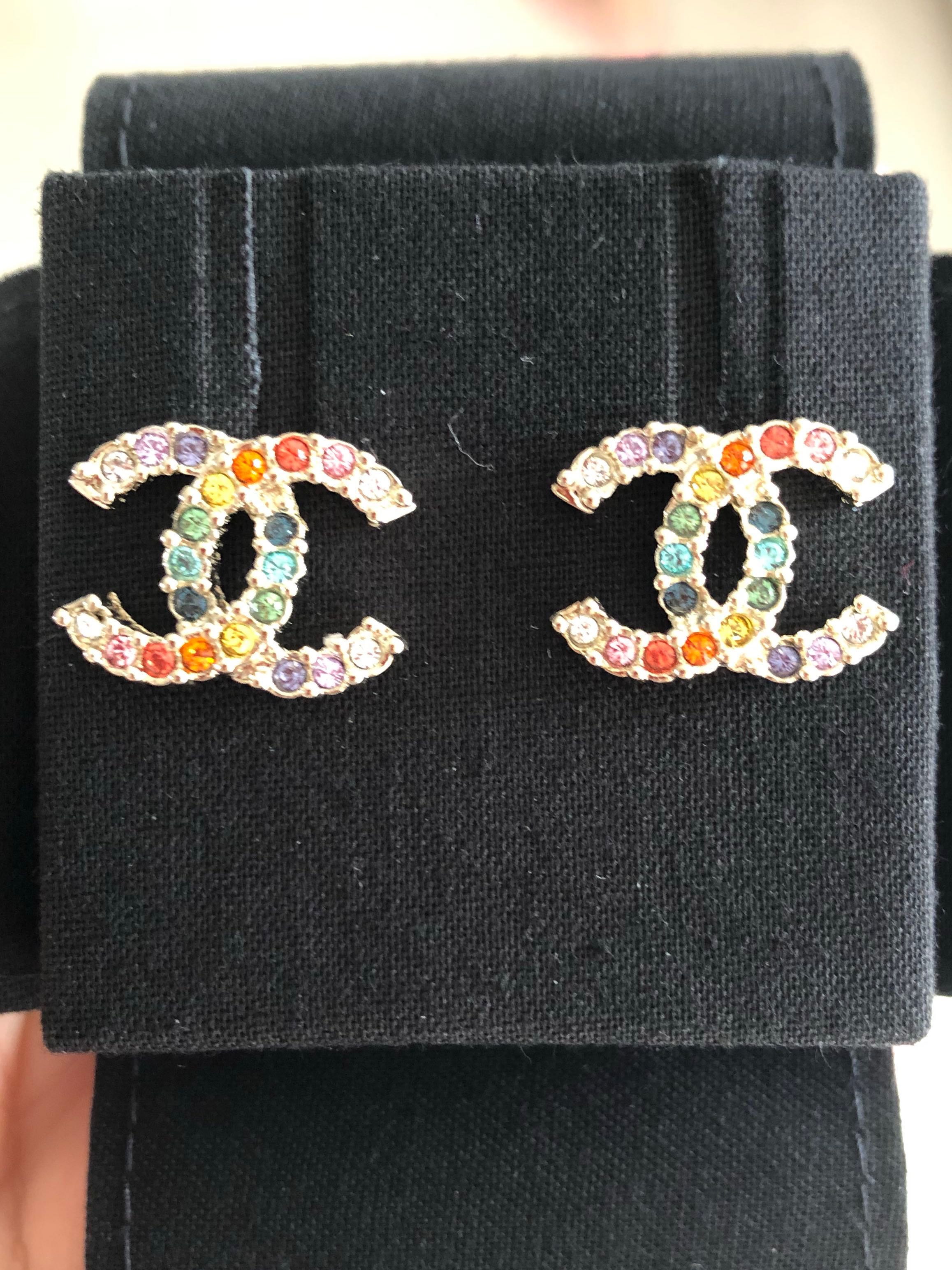 Chanel sales rainbow earrings