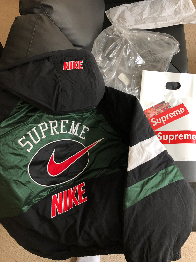 Supreme Nike Hooded Sport Jacket Green, Men's Fashion, Coats