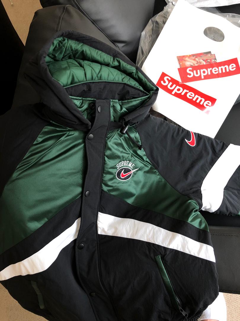 Supreme Nike Hooded Sport Jacket Green, Men's Fashion, Coats