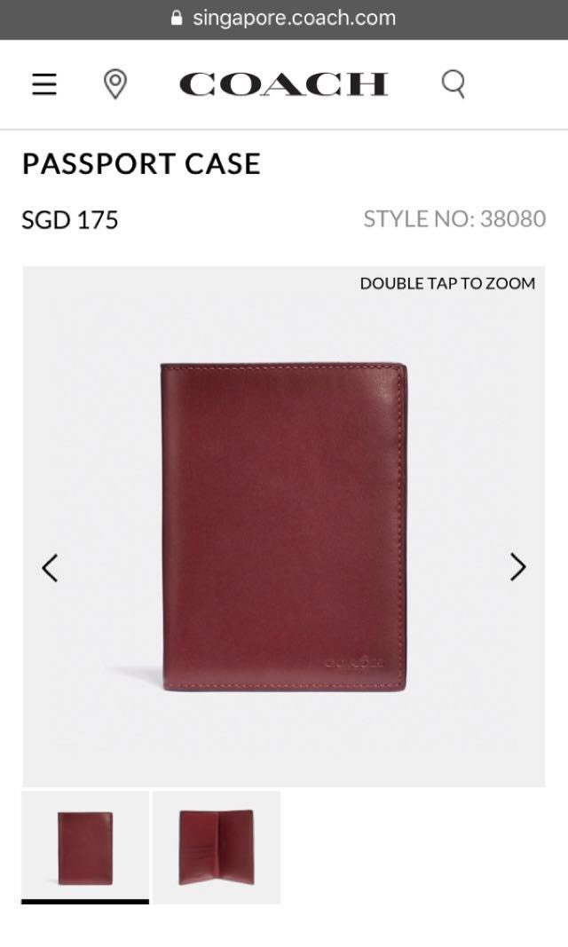 Coach passport holder red