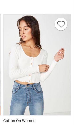 Cotton On cropped Long sleeve TOP