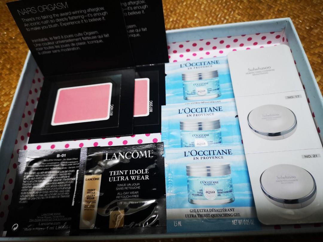 化妝品福袋 護膚品福袋 Nars 胭脂 Lancome 粉底液 L Occitane 保濕啫喱 Sulwhasoo Cushion 美容 化妝品 化妝品 Carousell