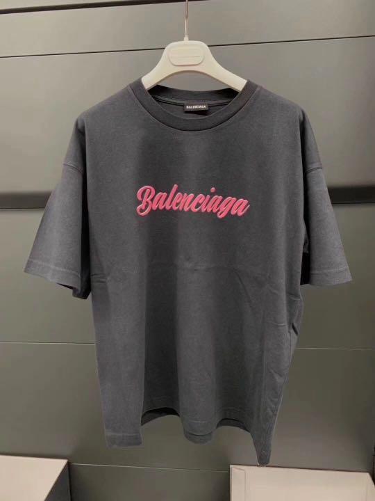 balenciaga pink logo shirt