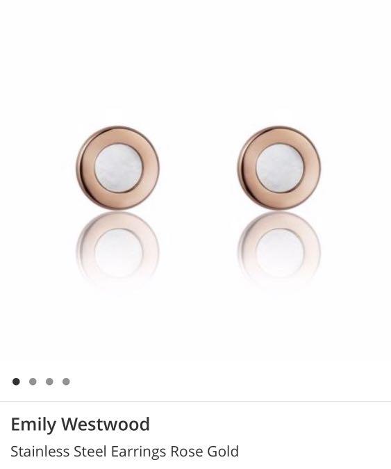 BN Silver Rose Gold Earrings by Emily Westwood Women s Fashion