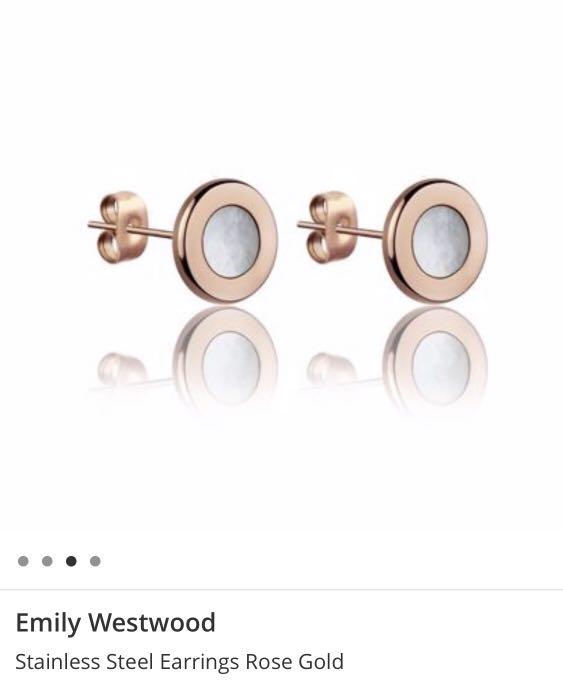 BN Silver Rose Gold Earrings by Emily Westwood Women s Fashion