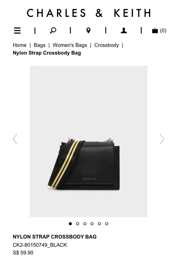 charles and keith nylon strap crossbody bag