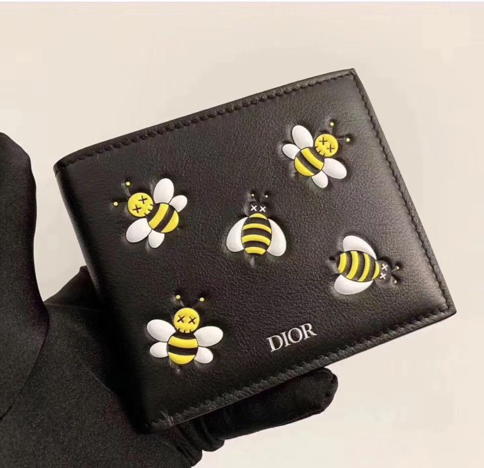 dior bee card holder