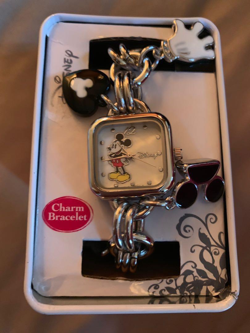 Mickey mouse cheap charm bracelet watch