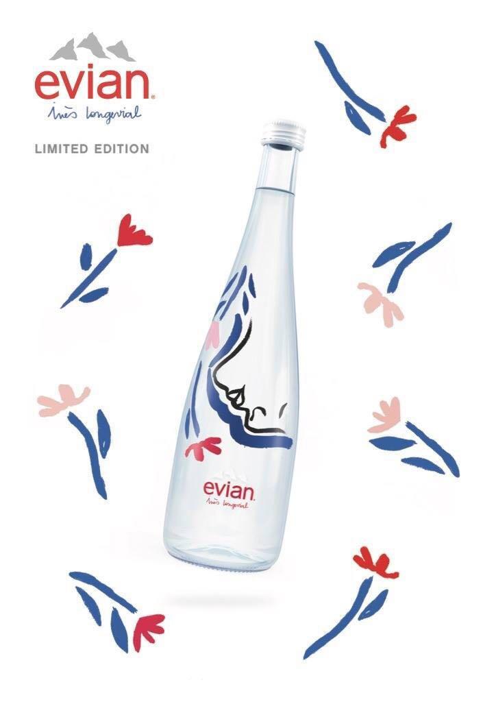 Evian Limited edition Glass bottle, Furniture & Home Living