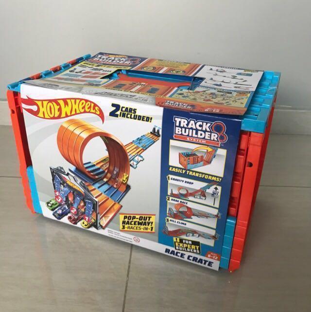 hot wheels track builder race crate