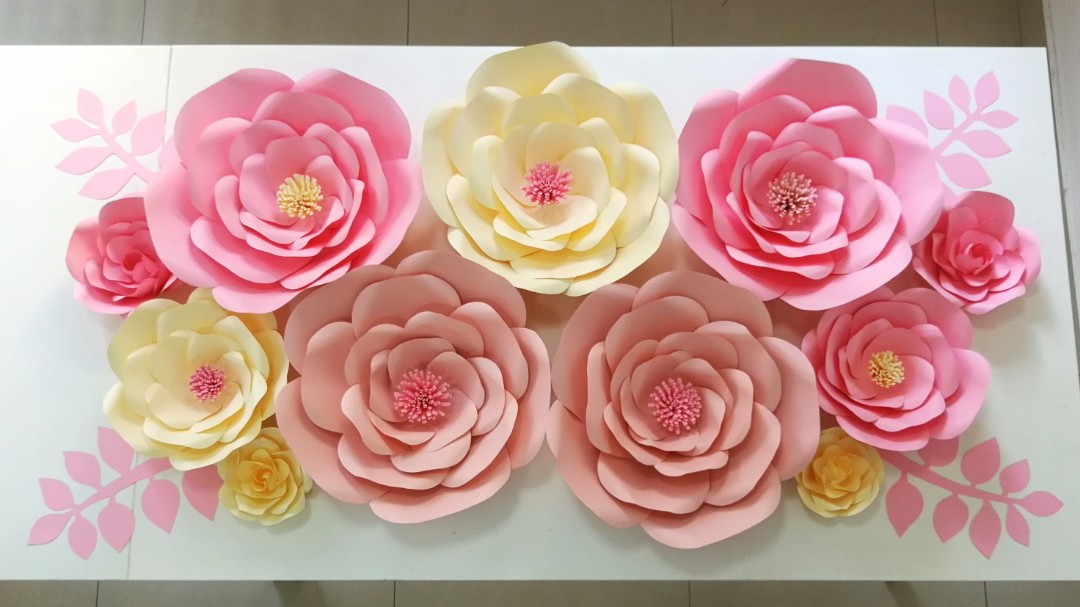 Giant Paper Flower Set, Hobbies & Toys, Stationery & Craft, Occasions