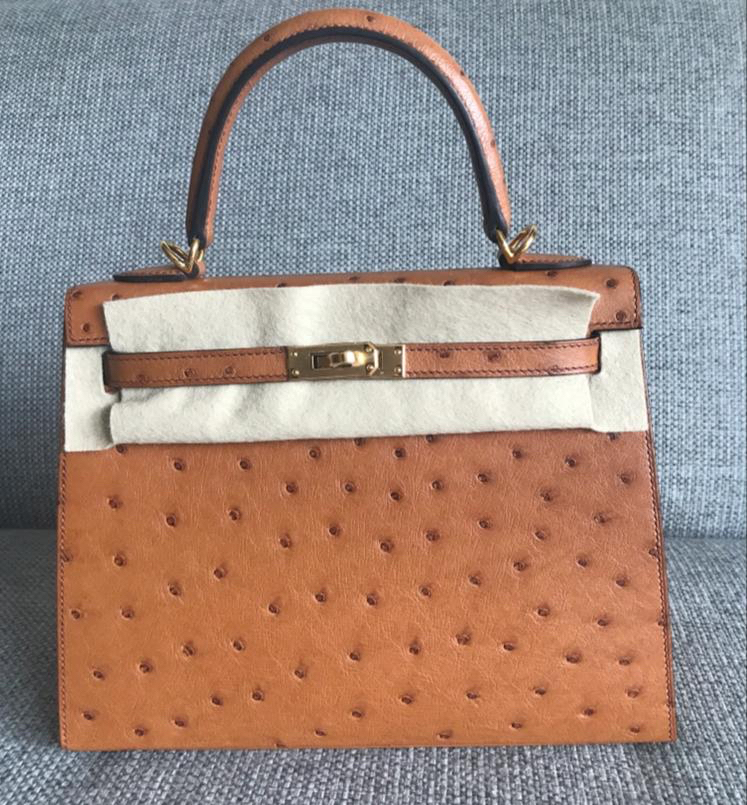 ostrich kelly bag