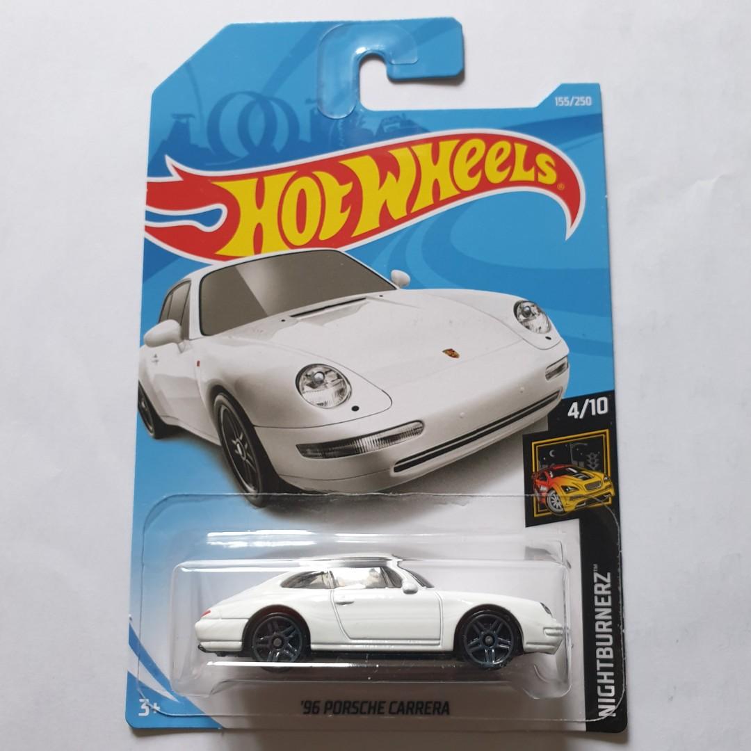 ✨ CooL '96 PORSCHE 911 CARRERA # Hot Wheels # NIGHTBURNERZ 155/250 # White Car 