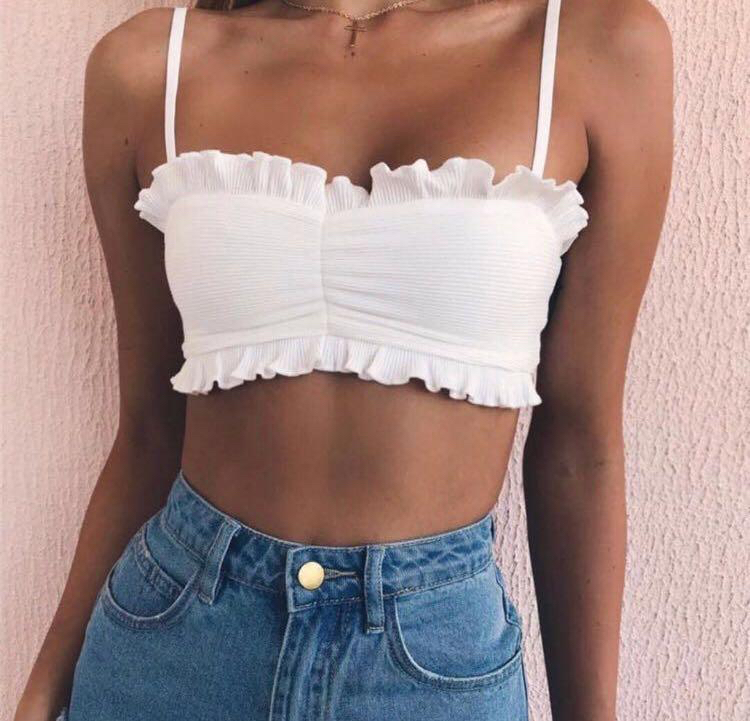 frilly tube top