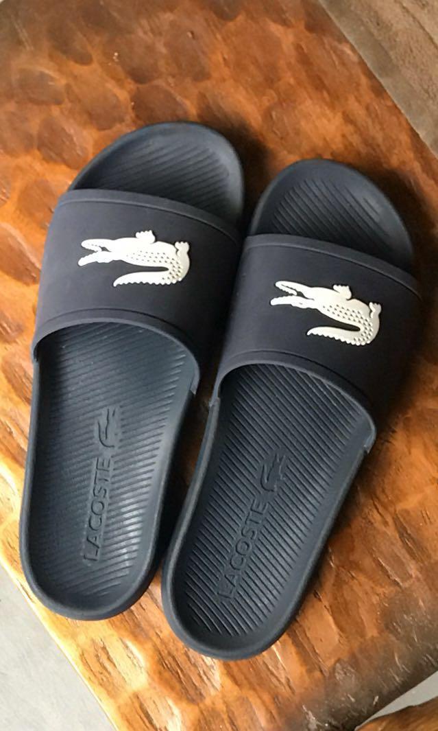 lacoste sliders navy