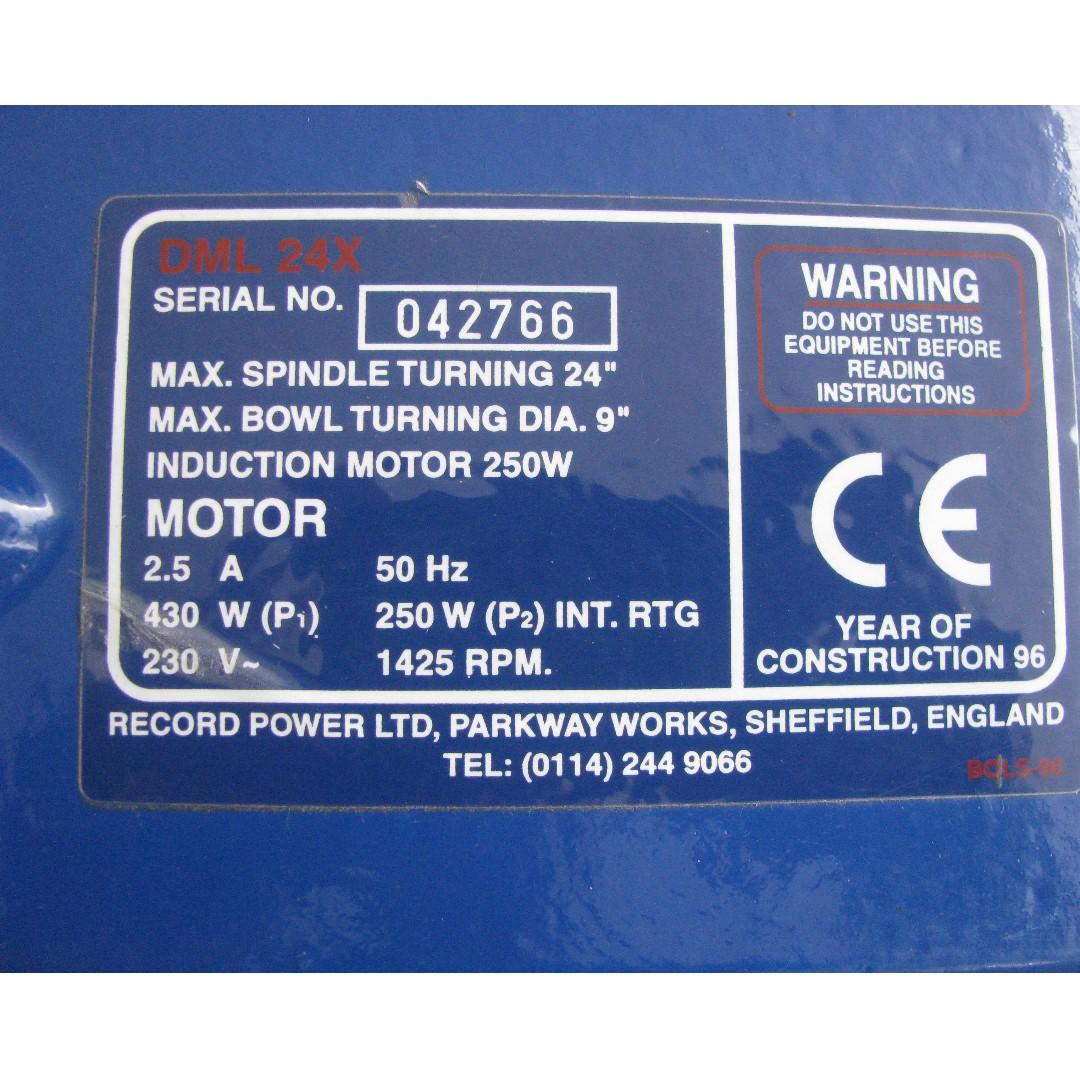 Lathe Wood Dml 24x Record Made In England New Old Stock