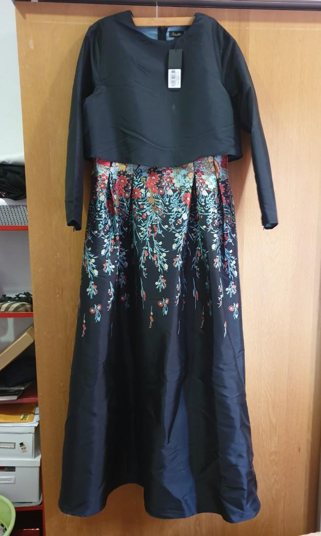 zalia jacquard double layer dress