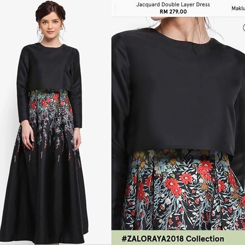 Zalia jacquard double layer dress discount