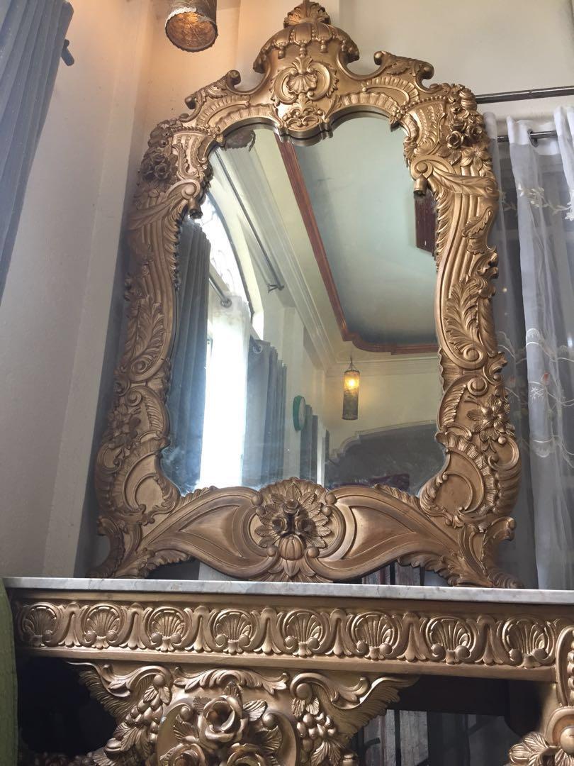 Classic Mirror Huge with Marble (Category: Mirrors) located in Manila. Submitted by mark88821 (Listing ID 181009600, Image 2). Description: mirror large with marble With intricate details and carvings Great as center piece for houses Price still negotiable send me a message Thanks.