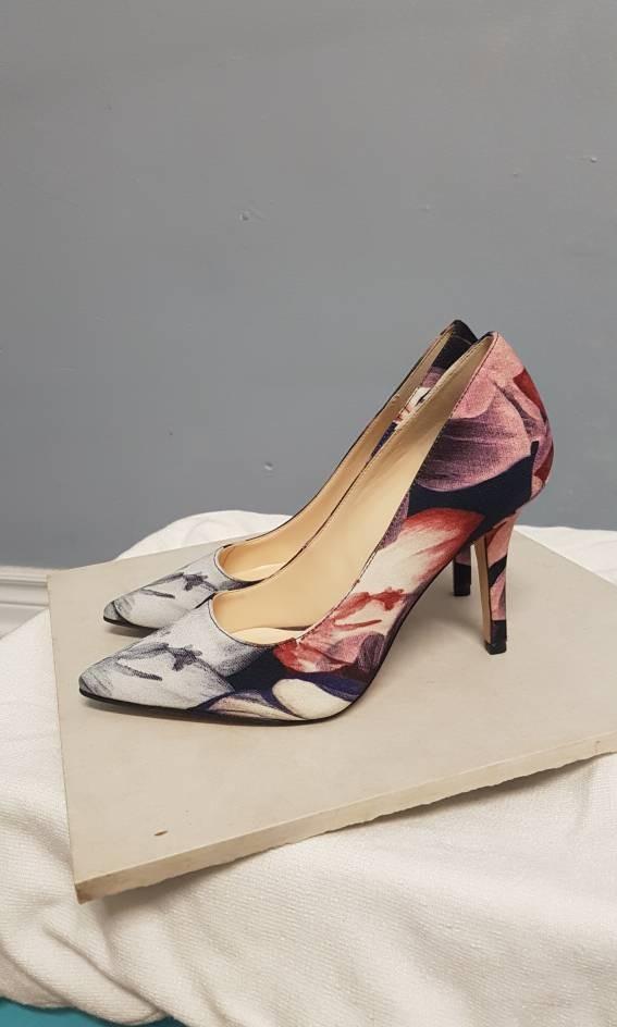 Nine west floral heels hot sale