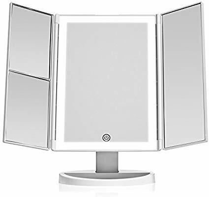 P02 Beautyworks Backlit Makeup Vanity Mirror 36 Led Lights Touch Screen Light Control Tri Fold 1 2 3x Magnification Portable High Definition Clarity Cosmetic Up Magnifying Artic White Furniture Home Living Lighting Fans Makeup Vanity Mirror 36 Led Lights, Best Portable Vanity Mirror With Lights
