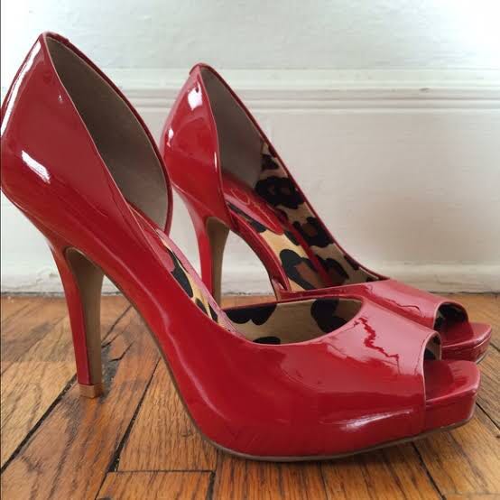 red jessica simpson pumps