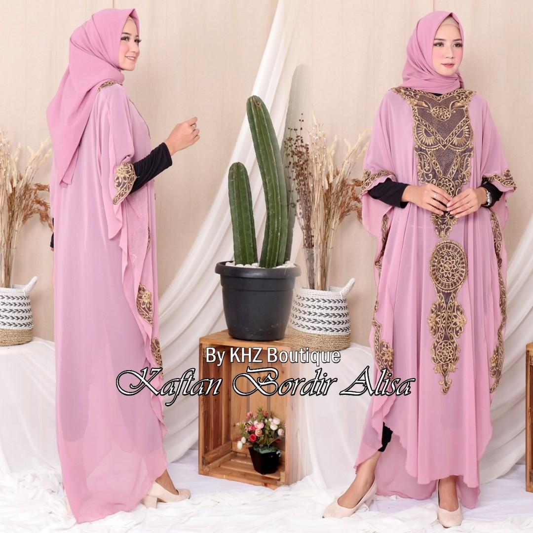 Sale Kaftan Alisha Original Khz Boutique Bahan Ceruty Baby Doll Olshop Fashion Olshop Muslim Di Carousell